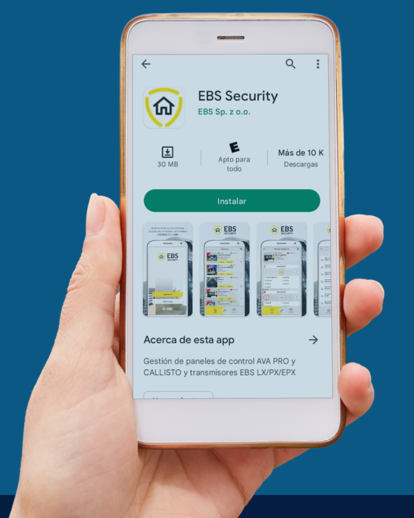Aplicación móvil EBS Security para móviles para que tu sistema de seguridad.